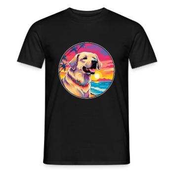Kangal Dog Breed Coloré Cartoon Aquarelle - T-shirt homme - noir - Devant - AI Model Male 178 light (178cm)