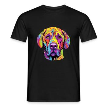 Kumaon Mastiff Dog Breed Colorful Cartoon Watercol - Men's T-Shirt - black - Front - AI Model Male 178 light (178cm)