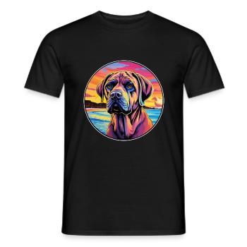 Mallorca Mastiff Race De Chien Coloré Cartoon Waterc - T-shirt homme - noir - Devant - AI Model Male 178 light (178cm)