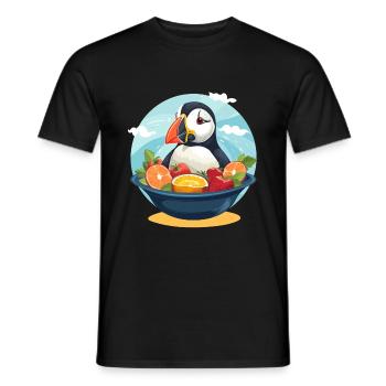 Macareux - T-shirt homme - noir - Devant - AI Model Male 178 light (178cm)