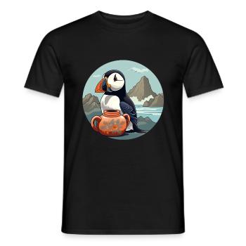 Macareux - T-shirt homme - noir - Devant - AI Model Male 178 light (178cm)