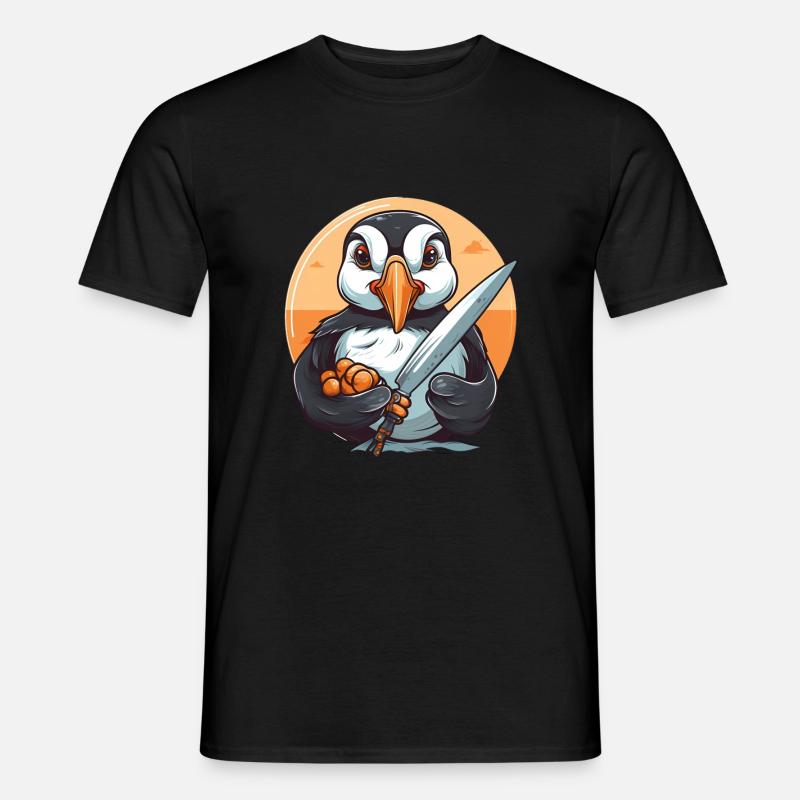Papageientaucher - Männer T-Shirt - Schwarz