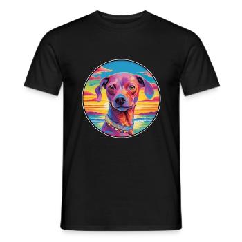 Ratonero Valenciano Race De Chien Coloré Cartoon Wat - T-shirt homme - noir - Devant - AI Model Male 178 light (178cm)