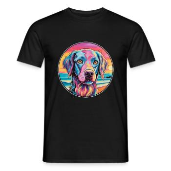 Sapsali Dog Breed Colorful Cartoon Watercolor - Men's T-Shirt - black - Front - AI Model Male 178 light (178cm)