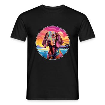 Southern Hound Dog Breed Colorful Cartoon Watercol - Men's T-Shirt - black - Front - AI Model Male 178 light (178cm)