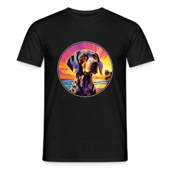 Smand Hund Rasse Bunte Karikatur Watercolo - Männer T-Shirt - Schwarz - Vorne - AI Model Male 178 light (178cm)