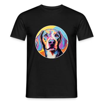 Serbischer dreifarbiger Hund Rasse Bunt Cartoo - Männer T-Shirt - Schwarz - Vorne - AI Model Male 178 light (178cm)