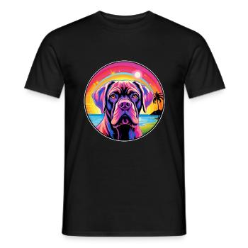 Transmontano Mastiff Dog Breed Colorful Cartoon Wa - Men's T-Shirt - black - Front - AI Model Male 178 light (178cm)