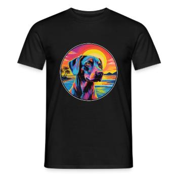 Transylvanian Hound Dog Breed Colorful Cartoon Wat - Men's T-Shirt - black - Front - AI Model Male 178 light (178cm)
