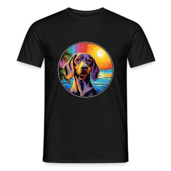 Westphalie Dachsbracke Race De Chien Coloré Dessin Animé - T-shirt homme - noir - Devant - AI Model Male 178 light (178cm)