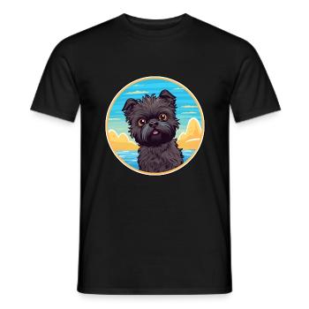Affenpinscher Dog Breed Cartoon Kawaii Clipart Dog - Men's T-Shirt - black - Front - AI Model Male 178 light (178cm)