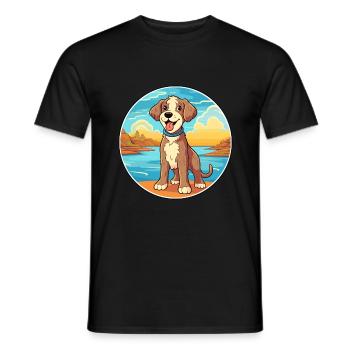 Argentino Hund Rasse Cartoon Kawaii Clipart Hund Haustier - Männer T-Shirt - Schwarz - Vorne - AI Model Male 178 light (178cm)