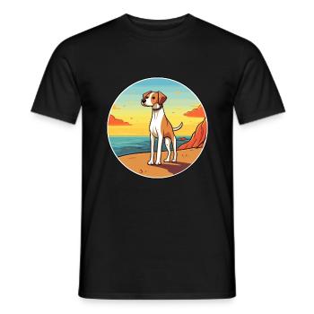 Alano Español chien race dessin animé Kawaii Clipart chien - T-shirt homme - noir - Devant - AI Model Male 178 light (178cm)