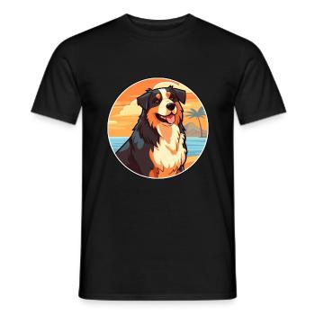 Alabai Shepherd Dog Breed Cartoon Kawaii Clipart - Men's T-Shirt - black - Front - AI Model Male 178 light (178cm)