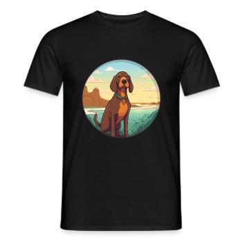 Bavarian Mountain Hound Dog Breed Cartoon Kawaii - Men's T-Shirt - black - Front - AI Model Male 178 light (178cm)
