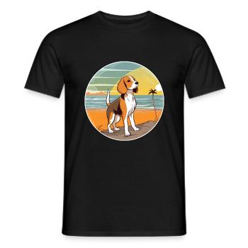 Beagle Harrier Hund Rasse Cartoon Kawaii Clipart - Männer T-Shirt - Schwarz - Vorne - AI Model Male 178 light (178cm)