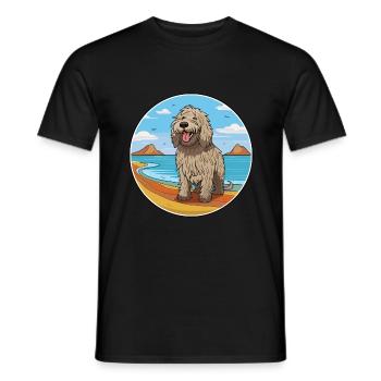 Bergamasco Schäferhund Hund Rasse Cartoon Kawaii Hund - Männer T-Shirt - Schwarz - Vorne - AI Model Male 178 light (178cm)