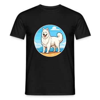 Berger Blanc Suisse Dog Breed Cartoon Kawaii Dog - Men's T-Shirt - black - Front - AI Model Male 178 light (178cm)