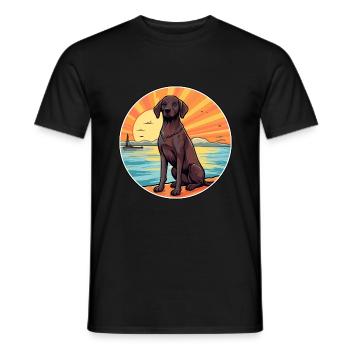 Berger De Beauce Dog Breed Cartoon Kawaii Clipart - Men's T-Shirt - black - Front - AI Model Male 178 light (178cm)