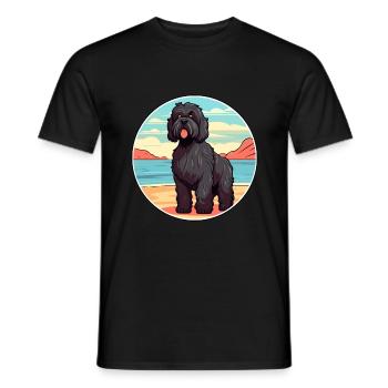 Race de chien Terrier russe noir Cartoon Kawaii Dog - T-shirt homme - noir - Devant - AI Model Male 178 light (178cm)