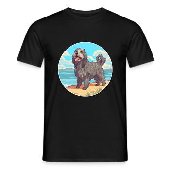 Bergamasco Schäferhund Rasse Cartoon Kawaii Hund - Männer T-Shirt - Schwarz - Vorne - AI Model Male 178 light (178cm)