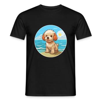 Bichon Yorkie Hund Rasse Cartoon Kawaii Clipart Hund - Männer T-Shirt - Schwarz - Vorne - AI Model Male 178 light (178cm)