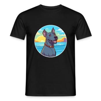 Blauer Thai Ridgeback Hund Rasse Cartoon Kawaii Hund - Männer T-Shirt - Schwarz - Vorne - AI Model Male 178 light (178cm)