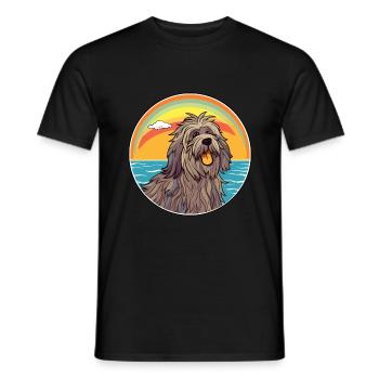 Bergamasco Hund Rasse Cartoon Kawaii Clipart Hund - Männer T-Shirt - Schwarz - Vorne - AI Model Male 178 light (178cm)