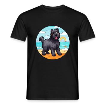 Bouvier Des Flandres Race De Chien Cartoon Kawaii Chien - T-shirt homme - noir - Devant - AI Model Male 178 light (178cm)