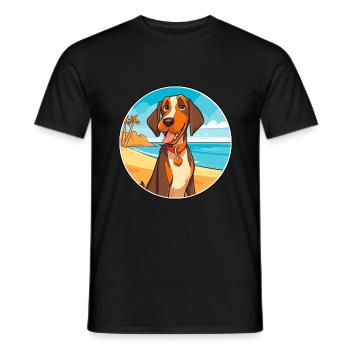 Cao De Castro Laboreiro Hunderasse Cartoon Kawaii - Männer T-Shirt - Schwarz - Vorne - AI Model Male 178 light (178cm)