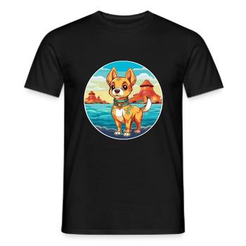 Chinesische kaiserliche hunderasse cartoon kawaii clipart - Männer T-Shirt - Schwarz - Vorne - AI Model Male 178 light (178cm)
