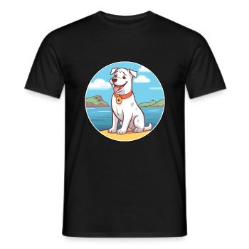 Kanadischer Labrador Husky Hunderasse Cartoon Kawaii - Männer T-Shirt - Schwarz - Vorne - AI Model Male 178 light (178cm)