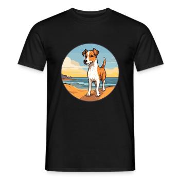 Chilean Fox Terrier Dog Breed Cartoon Kawaii Dog - Men's T-Shirt - black - Front - AI Model Male 178 light (178cm)