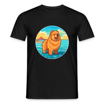 Chow Chow Hund Rasse Cartoon Kawaii Clipart Hund Haustier - Männer T-Shirt - Schwarz - Vorne - AI Model Male 178 light (178cm)