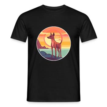 Cirneco Dell Ätna Hund Rasse Cartoon Kawaii Clipart - Männer T-Shirt - Schwarz - Vorne - AI Model Male 178 light (178cm)