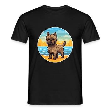 Cairn Terrier Hund Rasse Cartoon Kawaii Clipart Hund - Männer T-Shirt - Schwarz - Vorne - AI Model Male 178 light (178cm)
