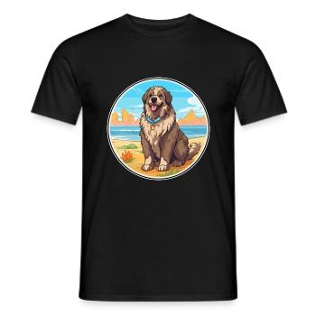 Caucasian Shepherd Dog Breed Cartoon Kawaii Dog - Men's T-Shirt - black - Front - AI Model Male 178 light (178cm)