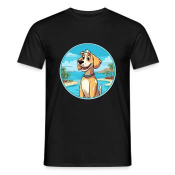 Cierny Sery Dog Breed Cartoon Kawaii Clipart Dog - Men's T-Shirt - black - Front - AI Model Male 178 light (178cm)
