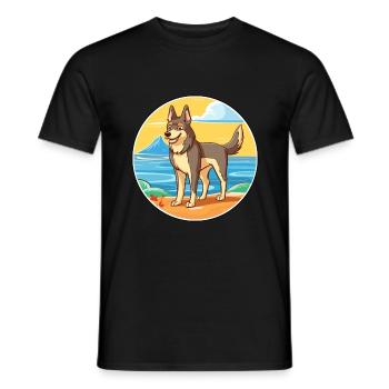 Tschechoslowakischer Wolfshund Hunderasse Karikatur Kawaii Hund - Männer T-Shirt - Schwarz - Vorne - AI Model Male 178 light (178cm)