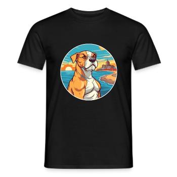 Cordoue chien de combat race Cartoon Kawaii Clipart - T-shirt homme - noir - Devant - AI Model Male 178 light (178cm)