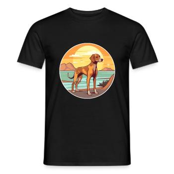 Cretan Hound Dog Breed Cartoon Kawaii Clipart Dog - Men's T-Shirt - black - Front - AI Model Male 178 light (178cm)