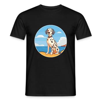 Dalmatiner Hund Rasse Cartoon Kawaii Clipart Hund Haustier - Männer T-Shirt - Schwarz - Vorne - AI Model Male 178 light (178cm)