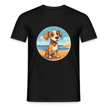 Drever Hund Rasse Cartoon Kawaii Clipart Aquarell - Männer T-Shirt - Schwarz - Vorne - AI Model Male 178 light (178cm)