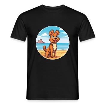 Drentse Patrijshond Race de chien Cartoon Kawaii Chien - T-shirt homme - noir - Devant - AI Model Male 178 light (178cm)