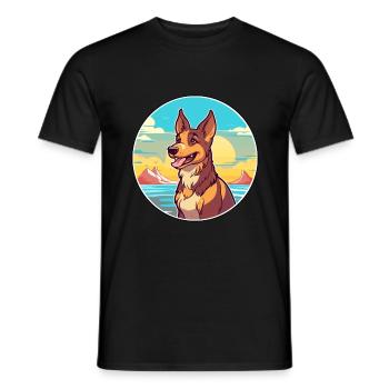 Garafian Shepherd Dog Breed Cartoon Kawaii Clipart - Men's T-Shirt - black - Front - AI Model Male 178 light (178cm)