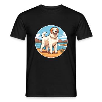 georgischer, schäferhund, rasse, cartoon, kawaii, clipart - Männer T-Shirt - Schwarz - Vorne - AI Model Male 178 light (178cm)