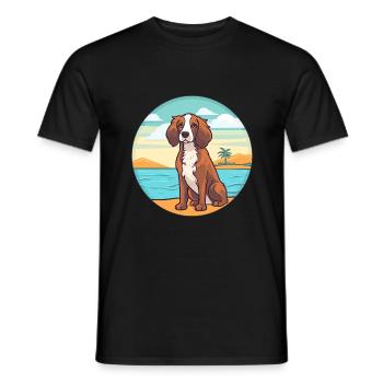 German Spaniel Dog Breed Cartoon Kawaii Clipart - Men's T-Shirt - black - Front - AI Model Male 178 light (178cm)