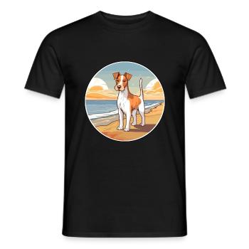 Foxterrier Glatter Hund Rasse Cartoon Kawaii Hund - Männer T-Shirt - Schwarz - Vorne - AI Model Male 178 light (178cm)