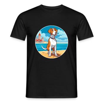 Grand Anglo Francais Dog Breed Cartoon Kawaii Dog - Men's T-Shirt - black - Front - AI Model Male 178 light (178cm)