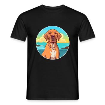 Brasileiro chien race Cartoon Kawaii Clipart - T-shirt homme - noir - Devant - AI Model Male 178 light (178cm)